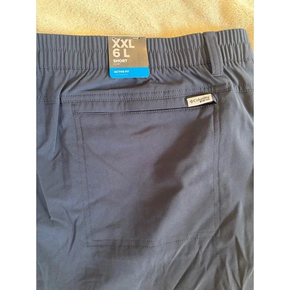 NWT $55 Columbia PFG Uncharted Fishing Shorts Navy 6in Inseam Mens XXL - Picture 6 of 8